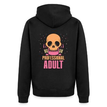Anniversaire professionnel adulte adulte - Veste à capuche bio Premium Unisexe - noir - Dos - Nico (187cm)