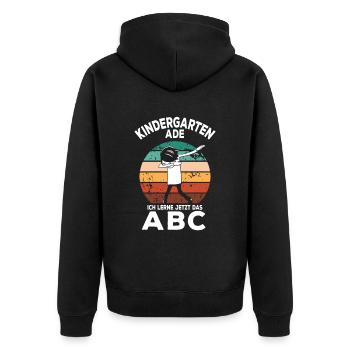 Maternelle Ade J’apprends ABC - Veste à capuche bio Premium Unisexe - noir - Dos - Nico (187cm)