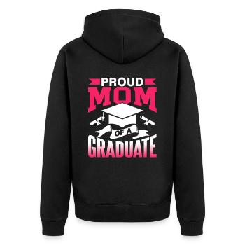 Fière mère d’un diplôme d’études supérieures - Veste à capuche bio Premium Unisexe - noir - Dos - Nico (187cm)