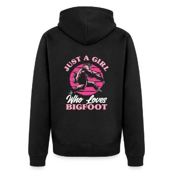 Filles Femmes Bigfoot Cadeau - Veste à capuche bio Premium Unisexe - noir - Dos - Nico (187cm)