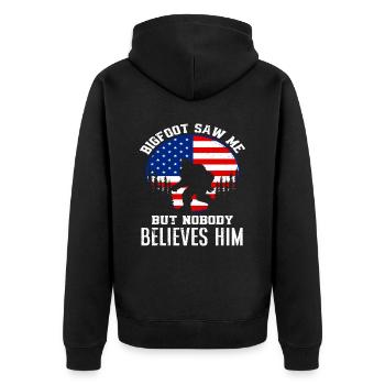 Drôle de Bigfoot USA Drapeau - Veste à capuche bio Premium Unisexe - noir - Dos - Nico (187cm)