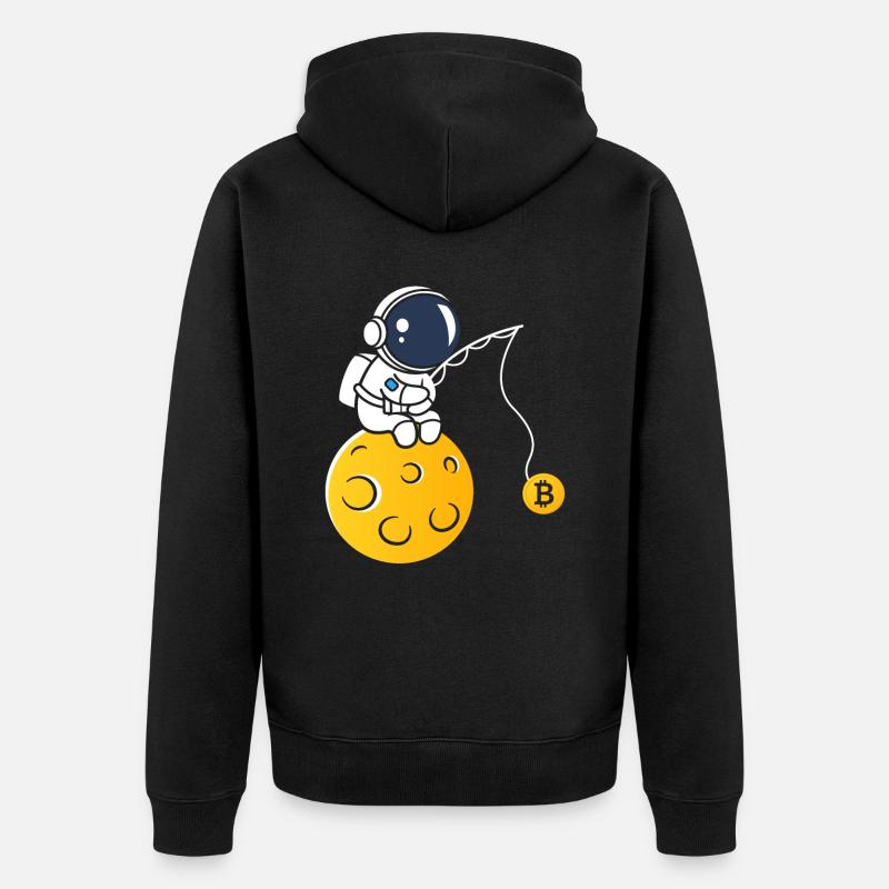 Bitcoin Lune - Veste à capuche bio Premium Unisexe - noir