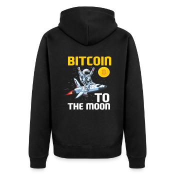 Bitcoin vers la Lune - Veste à capuche bio Premium Unisexe - noir - Dos - Nico (187cm)