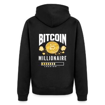 Bitcoin Millionaire Cadeau - Veste à capuche bio Premium Unisexe - noir - Dos - Nico (187cm)