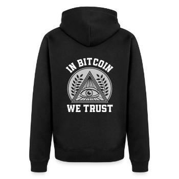 Bitcoin Crypto-monnaie Cadeau CryptoTrader - Veste à capuche bio Premium Unisexe - noir - Dos - Nico (187cm)