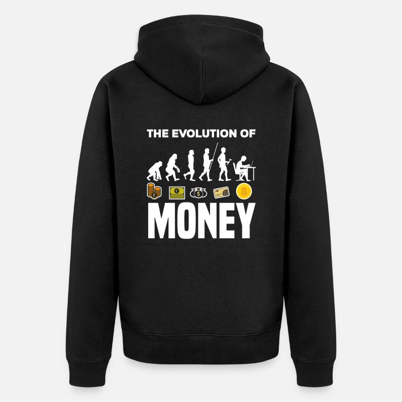 Bitcoin Geld Evolution - Unisex Premium Bio Zip Hoodie - Schwarz