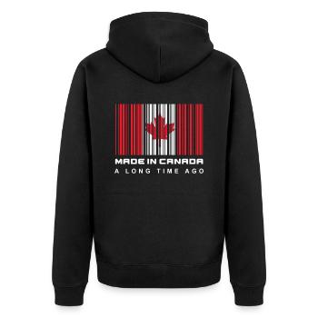 Geboren In Kanada Kanadier Geschenk - Unisex Premium Bio Zip Hoodie - Schwarz - Hinten - Nico (187cm)