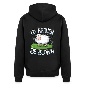 I'D Rather Be Blown für einen Ostsee und Nordsee - Unisex Premium Bio Zip Hoodie - Schwarz - Hinten - Nico (187cm)