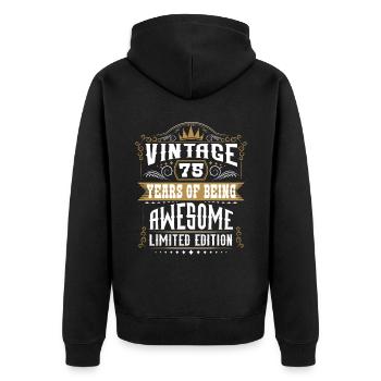 75 Years Of Being Awesome 75 Birthday 75 Years - Unisex Premium Organic Zip Hoodie - black - Back - Nico (187cm)
