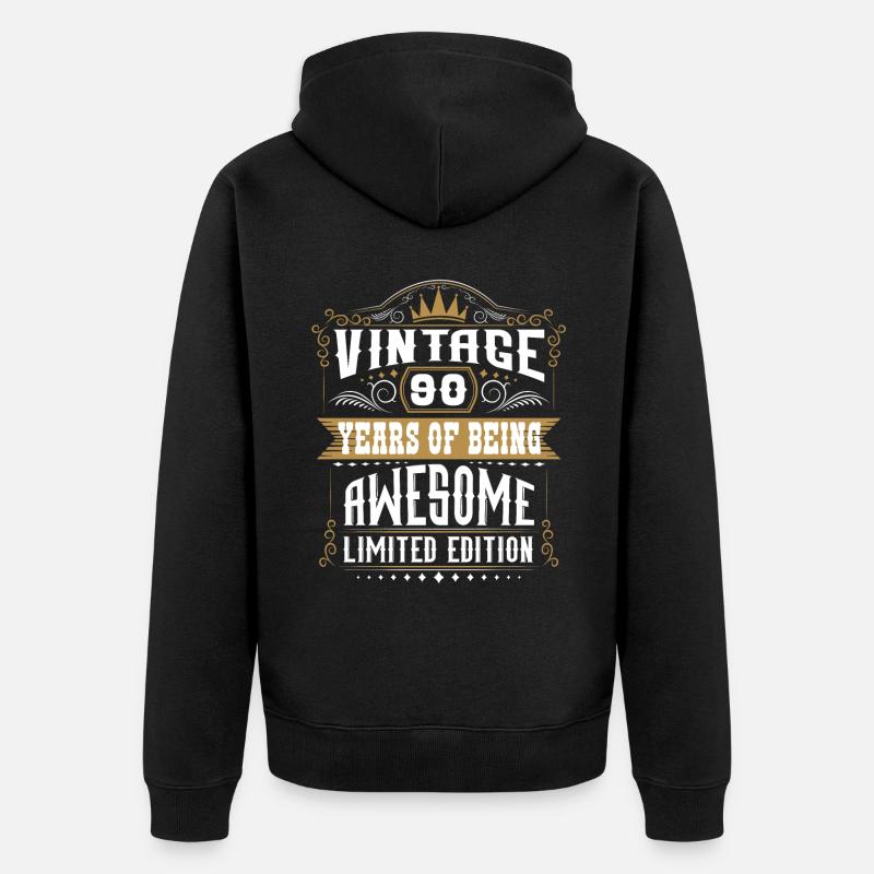 90 ans d’être génial 90 anniversaire 90 ans - Veste à capuche bio Premium Unisexe - noir