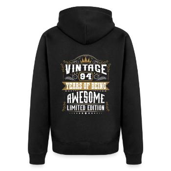 94 Years Of Being Awesome 94 Birthday 94 Years - Unisex Premium Organic Zip Hoodie - black - Back - Nico (187cm)