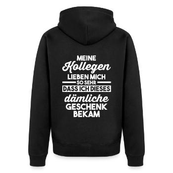 Abschied Arbeitskollege Neuer Job Jobwechsel - Unisex Premium Bio Zip Hoodie - Schwarz - Hinten - Nico (187cm)