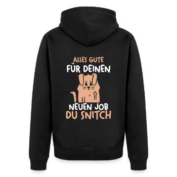 Abschied Arbeitskollege Neuer Job Jobwechsel - Unisex Premium Bio Zip Hoodie - Schwarz - Hinten - Nico (187cm)