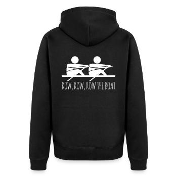 Rudern Kanu Kajak Rudersport Ruderer - Unisex Premium Bio Zip Hoodie - Schwarz - Hinten - Nico (187cm)