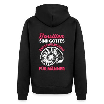 Paläontologie Geologie Geologe Fossiliensammler - Unisex Premium Bio Zip Hoodie - Schwarz - Hinten - Nico (187cm)