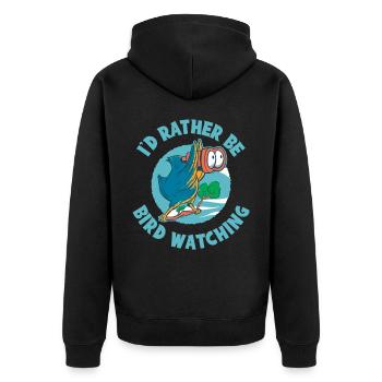 Id Rather Be Bird Watching Bird Gift - Veste à capuche bio Premium Unisexe - noir - Dos - Nico (187cm)