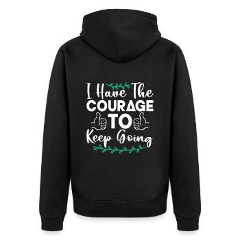 Café en santé mentale que j’ai le courage de garder - Veste à capuche bio Premium Unisexe - noir - Dos - Nico (187cm)