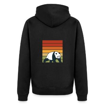Panda Panda Bear Bear Animal Pandas Gift - Unisex Premium Organic Zip Hoodie - black - Back - Nico (187cm)