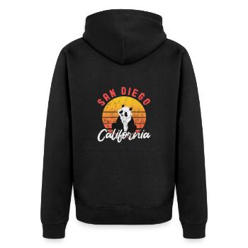 Panda - Veste à capuche bio Premium Unisexe - noir - Dos - Nico (187cm)