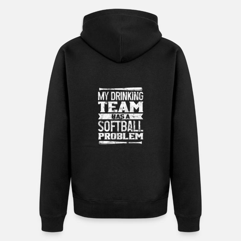 Softball - Unisex Premium Bio Zip Hoodie - Schwarz