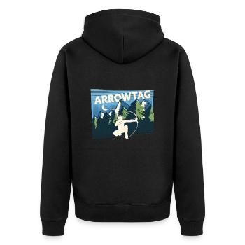 Arrowtag Tir à l’arc - Veste à capuche bio Premium Unisexe - noir - Dos - Nico (187cm)