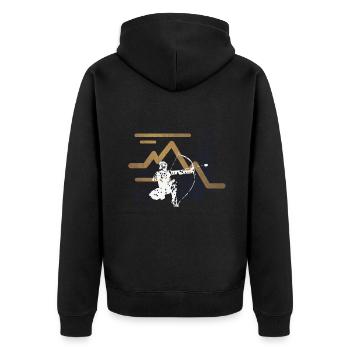 Arrowtag Tir à l’arc - Veste à capuche bio Premium Unisexe - noir - Dos - Nico (187cm)