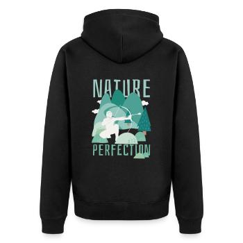 Arrowtag Tir à l’arc - Veste à capuche bio Premium Unisexe - noir - Dos - Nico (187cm)