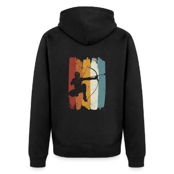 Arrowtag rétro - Veste à capuche bio Premium Unisexe - noir - Dos - Nico (187cm)