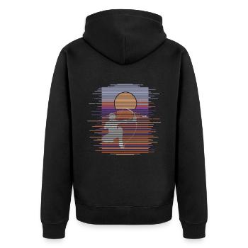 Flèche Lignes - Veste à capuche bio Premium Unisexe - noir - Dos - Nico (187cm)