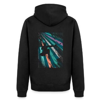 Arrowtag rétro - Veste à capuche bio Premium Unisexe - noir - Dos - Nico (187cm)