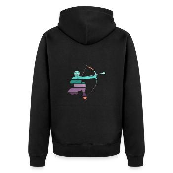 Arrowtag rétro - Veste à capuche bio Premium Unisexe - noir - Dos - Nico (187cm)