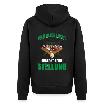 Wer Alles Locht Braucht Keine Stellung Geschenk - Unisex Premium Bio Zip Hoodie - Schwarz - Hinten - Nico (187cm)