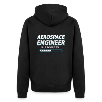 Aerospace Engineer In Progress Engineering Space - Unisex Premium Bio Zip Hoodie - Schwarz - Hinten - Nico (187cm)