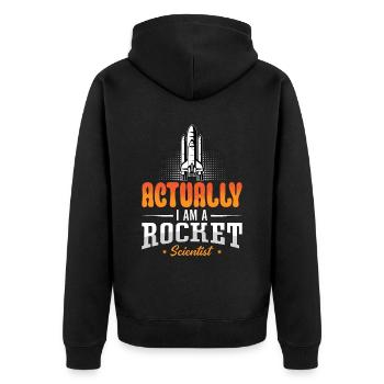 Ingénieur aérospatial en fait je suis une science des fusées - Veste à capuche bio Premium Unisexe - noir - Dos - Nico (187cm)
