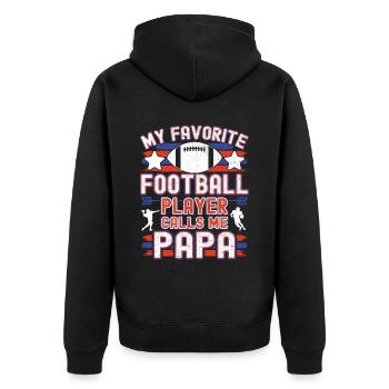 Football américain Papa Papa Papa Joueur de football - Veste à capuche bio Premium Unisexe - noir - Dos - Nico (187cm)