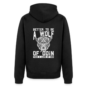 Norse Mythology Odin Viking Nordic God - Unisex Premium Organic Zip Hoodie - black - Back - Nico (187cm)