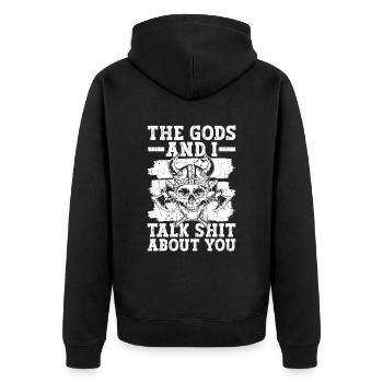 Norse Mythology Odin Viking Nordic Gods - Unisex Premium Organic Zip Hoodie - black - Back - Nico (187cm)