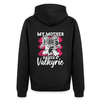 Ma mère a élevé une Valkyrie Nordic Vikings - Veste à capuche bio Premium Unisexe - noir - Dos - Nico (187cm)