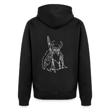 Mythologie nordique Odin Oneline Art Nordique - Veste à capuche bio Premium Unisexe - noir - Dos - Nico (187cm)