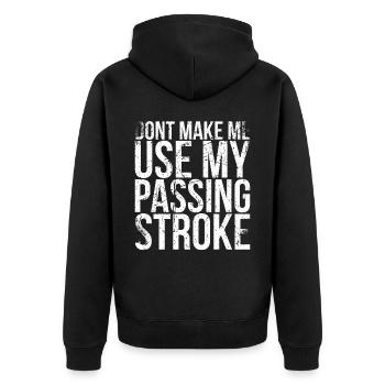 Don't let Me My Passing-stroke-design - Unisex Premium Organic Zip Hoodie - black - Back - Nico (187cm)