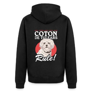 Coton de Tuléar Dog Owner Gift - Veste à capuche bio Premium Unisexe - noir - Dos - Nico (187cm)