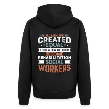 Réadaptation Travailleur social Profession Emploi Réadaptation - Veste à capuche bio Premium Unisexe - noir - Dos - Nico (187cm)