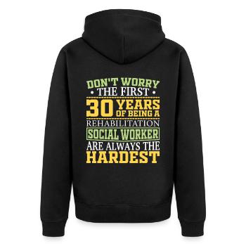 Rehabilitation Social Worker Occupation Job Rehab - Unisex Premium Organic Zip Hoodie - black - Back - Nico (187cm)