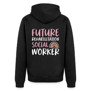 Futur travailleur social en réadaptation Travail social - Veste à capuche bio Premium Unisexe - noir - Dos - Nico (187cm)