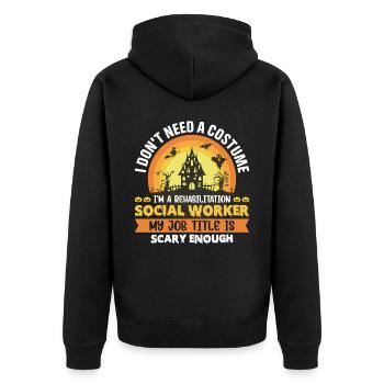 Rehabilitation Social Worker Occupation Job Rehab - Unisex Premium Organic Zip Hoodie - black - Back - Nico (187cm)