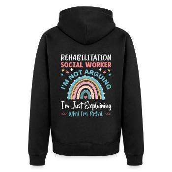 Rehabilitation Social Worker Occupation Job Rehab - Unisex Premium Organic Zip Hoodie - black - Back - Nico (187cm)