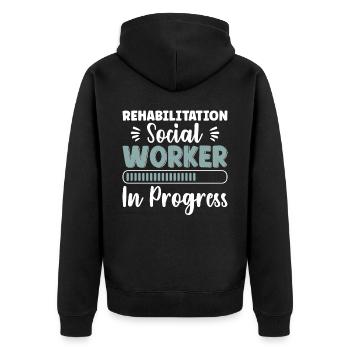 Réadaptation Travailleur social en cours Emploi - Veste à capuche bio Premium Unisexe - noir - Dos - Nico (187cm)