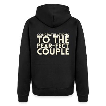 Herzlichen Glückwunsch An Die Pear-fect Für Braut - Unisex Premium Bio Zip Hoodie - Schwarz - Hinten - Nico (187cm)