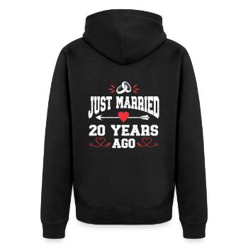 Je viens de me marier il y a 20 ans 20e anniversaire de mariage - Veste à capuche bio Premium Unisexe - noir - Dos - Nico (187cm)