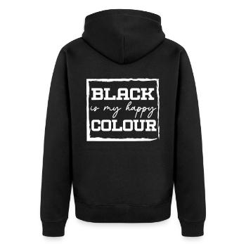Le noir est ma couleur heureuse mélanine afro-américaine - Veste à capuche bio Premium Unisexe - noir - Dos - Nico (187cm)